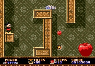 une photo d'Ã©cran de Castle of Illusion sur Sega Megadrive